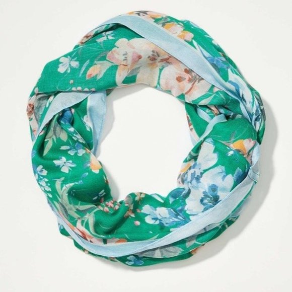 LOFT NWT Border Floral Infinity Scarf - Picture 1 of 1